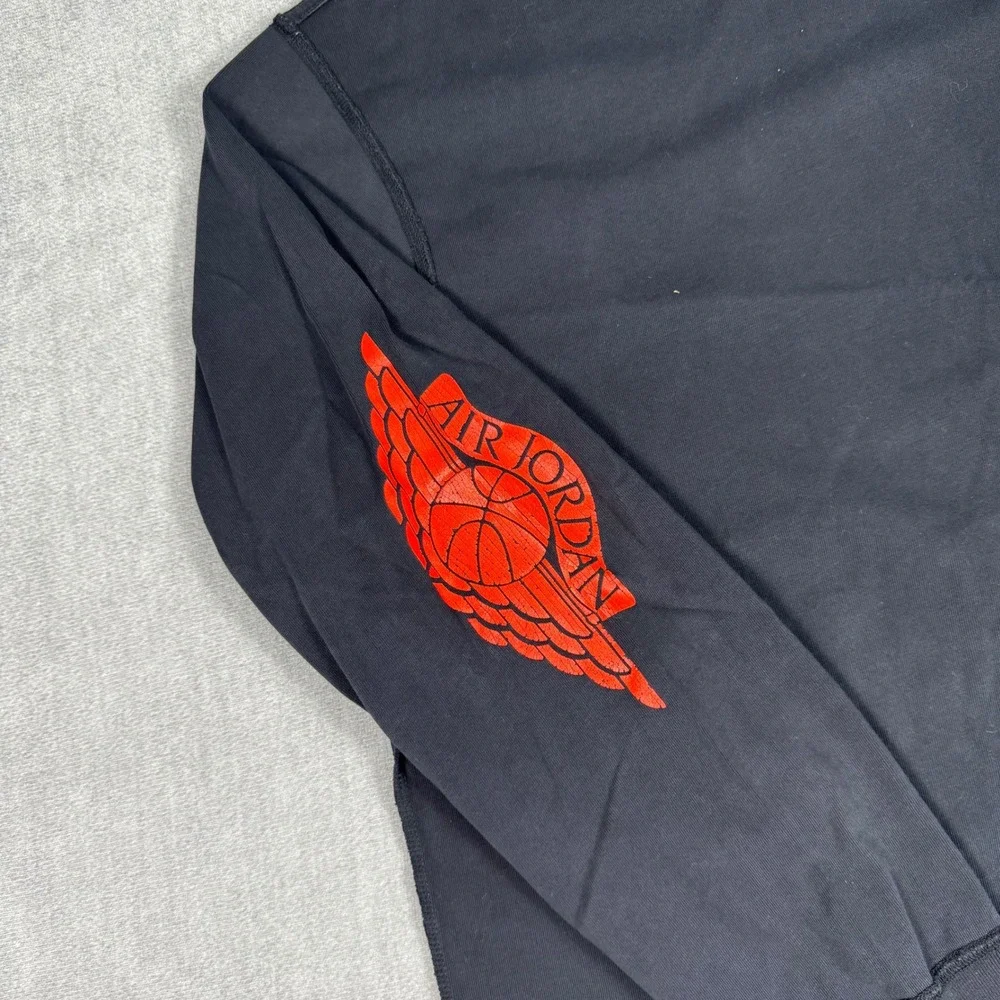 Nike Air Jordan Flight Mens Long Sleeve Graphic T-Shirt Black Red IB3134-010 L